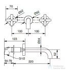 Bugnatese RODOS falsík alatti mosdó csaptelep 22 cm-es kifolyóval,click-clack leeresztővel,matt fekete 7369SCNE