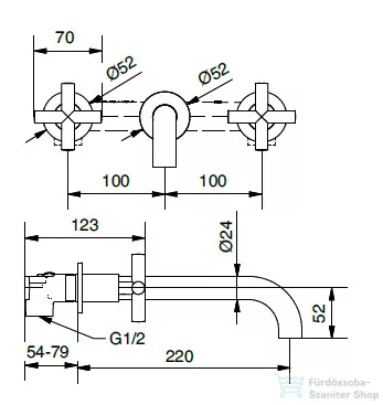 Bugnatese RODOS falsík alatti mosdó csaptelep 22 cm-es kifolyóval,click-clack leeresztővel,matt fekete 7369SCNE