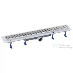   Sapho POLYSAN KLAVER padlóösszefolyó, inox ráccsal, superflow, DN50, 710x122x65mm (73721)