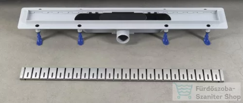 Sapho POLYSAN KLAVER padlóösszefolyó, inox ráccsal, superflow, DN50, 710x122x65mm (73721)