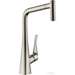   Hansgrohe METRIS M71 egykaros mosogató csaptelep kihúzható fejjel 320, nemesacél felület 73801800
