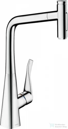Hansgrohe Metris Select M71 mosogató csaptelep kihúzható kifolyóval, króm 73816000