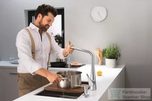 Hansgrohe Metris Select M71 mosogató csaptelep kihúzható kifolyóval, króm 73816000