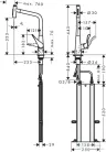 Hansgrohe Metris Select M71 mosogató csaptelep kihúzható kifolyóval, nemesacél felület 73816800