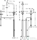 Hansgrohe TALIS M71 egykaros 2 lyukú mosogató csaptelep kihúzható fejjel, szálcsiszolt fekete/króm 73818340
