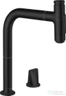 Hansgrohe TALIS M71 egykaros 2 lyukú mosogató csaptelep kihúzható fejjel, matt fekete 73818670