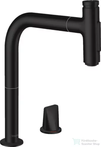 Hansgrohe TALIS M71 egykaros 2 lyukú mosogató csaptelep kihúzható fejjel, matt fekete 73818670