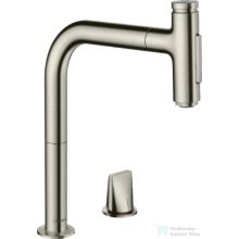   Hansgrohe TALIS M71 egykaros 2 lyukú mosogató csaptelep kihúzható fejjel, nemesacél 73818800