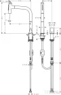 Hansgrohe METRIS Select M71 2 lyukú egykaros konyhai csaptelep 200, kihúzható zuhanyfejjel, 2 jet, króm 73819000