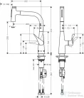 Hansgrohe METRIS Select M71 M7117-H240 egykaros mosogató csaptelep kihúzható kifolyóval, króm 73822000