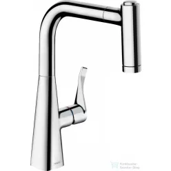   Hansgrohe METRIS M71 Eco mosogató csaptelep 220, kihúzható zuhanyfejjel,2 jet,S-Box, króm 73823000