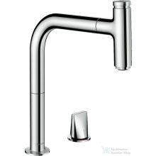   Hansgrohe METRIS Select M71 Eco 2 lyukú kihúzható fejes mosogató csaptelep 1 jet,SBox, króm 73825000