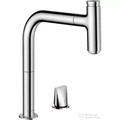   Hansgrohe METRIS Select M71 Eco 2 lyukú kihúzható fejes mosogató csaptelep 1 jet,SBox, króm 73825000