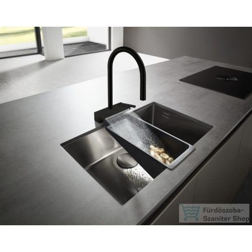 Hansgrohe AQUANO SELECT M81 3 jet S-Box mosogató csaptelep kihúzható fejjel, matt fekete 73831670