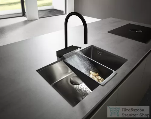 Hansgrohe AQUANO SELECT M81 3 jet S-Box mosogató csaptelep kihúzható fejjel, matt fekete 73831670