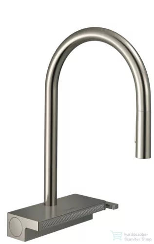 Hansgrohe AQUANO SELECT M81 3 jet S-Box mosogató csaptelep kihúzható fejjel, nemesacél felület 73831800
