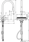 Hansgrohe AQUANO SELECT M81 3 jet 170 mosogató csaptelep kihúzható fejjel, nemesacél felület 73837800