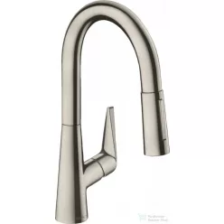   Hansgrohe Talis M51 160 mosogató csaptelep kihúzható fejjel, 2 jet, sBox, nemesacél felület 73850800
