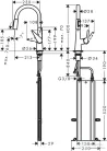 Hansgrohe TALIS M51 S-Box egykaros mosogató csaptelep 200, kihúzható zuhanyfejjel,2 jet, rozsdamentes acél hatású 73851800