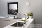 Hansgrohe TALIS M51 300 S-Box egykaros mosogató csaptelep kihúzható zuhanyfejjel,2 jet, rozsdamentes acél hatású 73867800