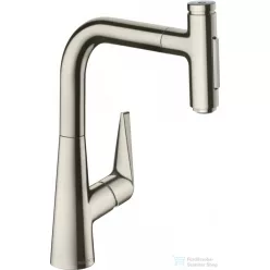   Hansgrohe TALIS Select M51 mosogató csaptelep kihúzható kifolyóval,2 jet,S-Box, nemesacél felület 73868800