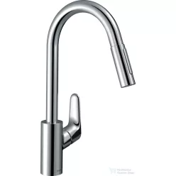   Hansgrohe FOCUS M41 Eco kihúzható fejes mosogató csaptelep,2 jet,SBox, króm 73895000