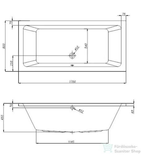 Kolpa San Elektra 170x80 fürdőkád 740660