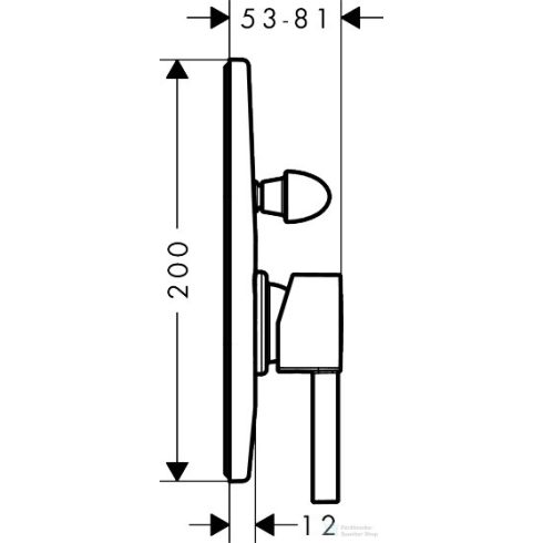 Hansgrohe ZESIS S falsík alatti kád /zuhany csaptelep belső egységgel, króm 74418000