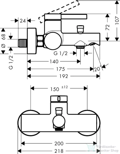 Hansgrohe ZESIS S kádtöltő csaptelep zuhanyszett nélkül, matt fekete 74420670