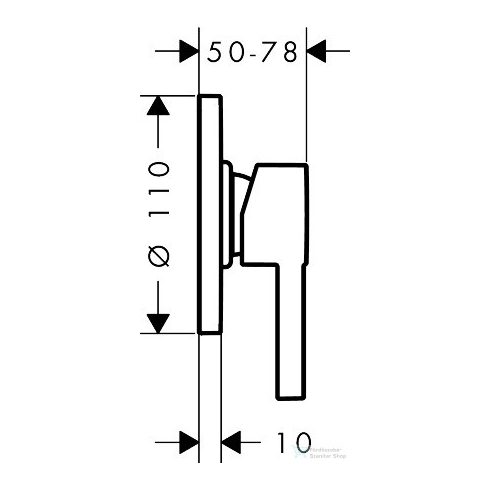 Hansgrohe ZESIS S falsík alatti kád /zuhany csaptelep belső egység nélkül, króm 74617000