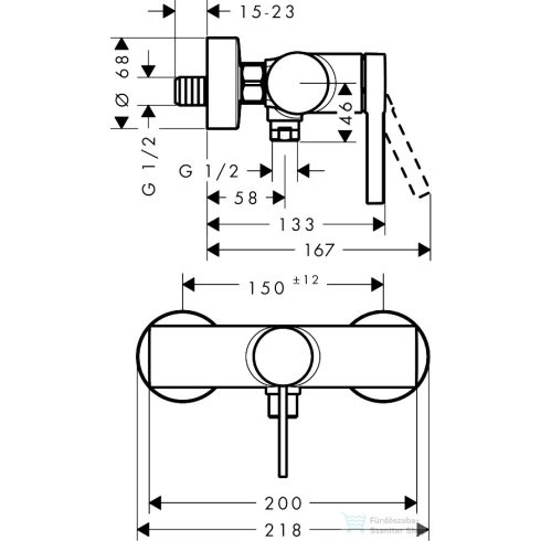 Hansgrohe ZESIS S zuhany csaptelep zuhanyszett nélkül, matt fekete 74621670
