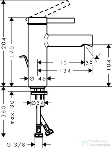 Hansgrohe ZESIS S 100 hidegindításos mosdó csaptelep automata leeresztővel, króm 74720000