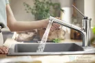Hansgrohe ZESIS M33 egykaros mosogató csaptelep kihúzható fejjel,140,2 jet, króm 74800000