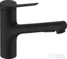 Hansgrohe ZESIS M33 egykaros mosogató csaptelep kihúzható fejjel,140 2 jet, matt fekete 74800670