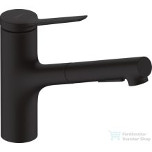   Hansgrohe ZESIS M33 egykaros mosogató csaptelep kihúzható fejjel,140 2 jet, matt fekete 74800670