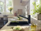 Hansgrohe ZESIS M33 egykaros mosogató csaptelep kihúzható fejjel,140 2 jet, matt fekete 74800670