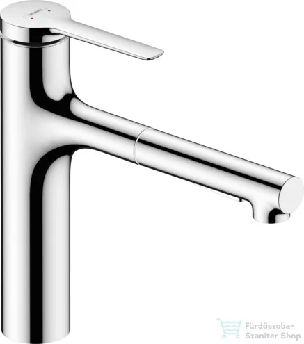 Hansgrohe ZESIS M33 egykaros mosogató csaptelep kihúzható fejjel 160 ,2 jet, króm 74801000