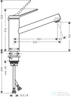 Hansgrohe ZESIS M33 egykaros mosogató csaptelep 140, 1 jet, króm 74802000