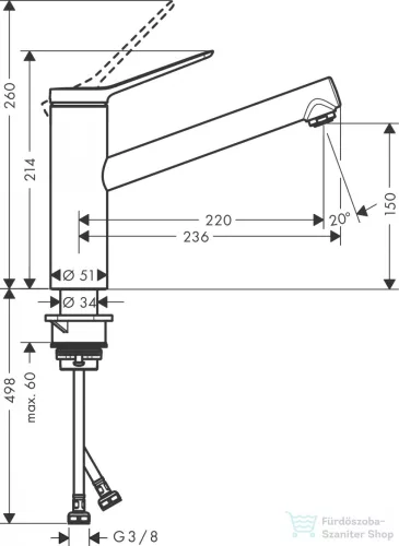 Hansgrohe ZESIS M33 150 mosogató csaptelep, matt fekete 74802670