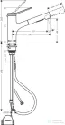 Hansgrohe ZESIS M33 egykaros mosogató csaptelep 140, kihúzható kifolyóval, 2 jet, sBox light, nemesacél felület 74803800