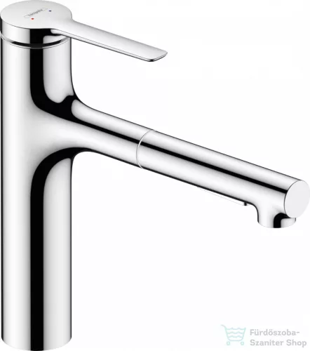 Hansgrohe ZESIS M33 egykaros mosogató csaptelep 160, kihúzható kifolyóval, 2 jet, sBox light, króm 74804000
