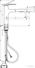 Hansgrohe ZESIS M33 egykaros mosogató csaptelep 160, kihúzható kifolyóval, 2 jet, sBox light, króm 74804000