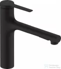 Hansgrohe ZESIS M33 egykaros mosogató csaptelep 160, kihúzható kifolyóval, 2 jet, sBox light, matt fekete 74804670