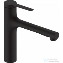   Hansgrohe ZESIS M33 egykaros mosogató csaptelep 160, kihúzható kifolyóval, 2 jet, sBox light, matt fekete 74804670