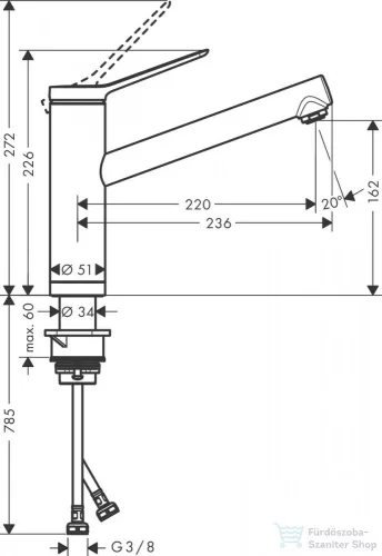 Hansgrohe ZESIS M33 140 mosogató csaptelep ablak előtti szereléshez, króm 74805000