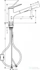 Hansgrohe ZESIS M33 140 Eco mosogató csaptelep kihúzható zuhanyfejjel,2 jet, króm 74810000