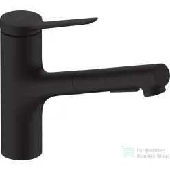   Hansgrohe ZESIS M33 150 mosogató csaptelep kihúzható zuhanyfejjel,2 jet,sBox,matt fekete 74821670