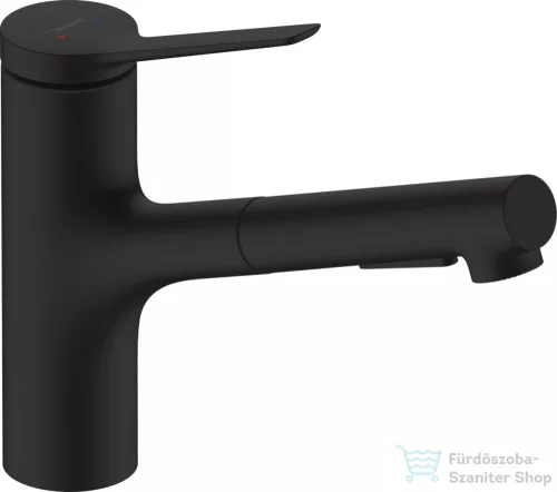 Hansgrohe ZESIS M33 150 mosogató csaptelep kihúzható zuhanyfejjel,2 jet,sBox,matt fekete 74821670