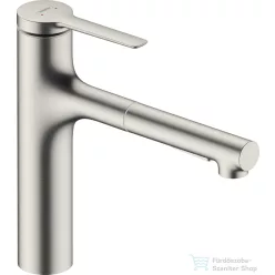   Hansgrohe ZESIS M33 160 mosogató csaptelep kihúzható zuhanyfejjel,2 jet,rozsdamentes acél 74822800