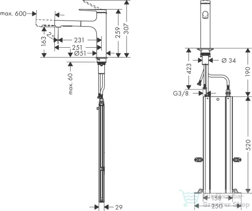 Hansgrohe ZESIS M33 160 mosogató csaptelep kihúzható zuhanyfejjel,2 jet,sBox,matt fekete 74823670